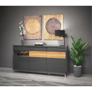 OTTO home Onyx 167,5 x 87,5 x 45,2 cm Grau / Anthrazit / Walnussfarben