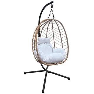 Svita BELLY Hängesessel mit Gestell klappbar Hängestuhl Hängesitz Hängekorb Natur