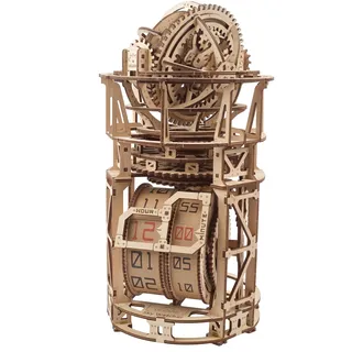 Ugears Sky Watcher Tourbillon Tischuhr - 3D Holzpuzzle Erwachsene Uhr Modellbausatz Erwachsene - Mechanische Sternwarte Bauset mit Tourbillon 3D Puzzle Holz Bausatz Geburtstagsgeschenk - 338 Teile