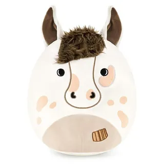 Plüschtier Pferd Kuscheltier Stofftier Kissen Spielzeug Weiß 30cm