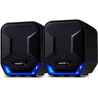 Audiocore AC865 B Stereo-Lautsprecher PC-Lautsprecher Kompakt Mini Stereo Lautsprecher für Computer PC Laptop Notebook