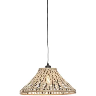 Good & Mojo Hängeleuchte , Naturfarben, Schwarz , Holz , Bambus , rund , 45x20x45 cm , LED-Leuchtmittel austauschbar , Lampen & Leuchten, Innenbeleuchtung, Hängeleuchten, Pendelleuchten
