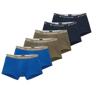 Tom Tailor Herren Hip Pants im 6er Pack, grün, Uni, Gr. 4