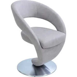 K+W Komfort & Wohnen Drehstuhl »Wave« () Design-Drehstuhl, Drehteller in Edelstahloptik, grau