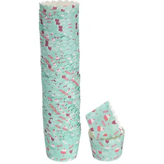 QUARKZMAN 50 er Papierbackformen Papier, Cupcake förmchen Boden 5cm Love | Lebensmittelqualität Ungebleicht, Antihaft & Fettdichte Pergament Cupcakeform Papier,für Feste/Feiern/zum Backen