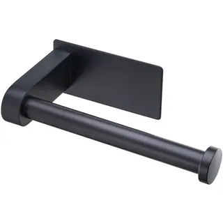 Aikzik Toilettenpapierhalter ohne Bohren, Klopapierhalter Schwarz, Edelstahl Klorollenhalter, Wc Papier Halterung Rollenhalter mit Kleber für Badzimmer, Modernes Badzubehör