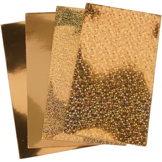 Stellwag creative Verzierwachs-Set 4 Stk. 9.0 cm x 15.5 cm Wachs 0.6 mm Stärke Ideal für Kerzen Basteln Dekorationen Gold
