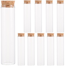 iplusmile 10 Stück Leere nachfüllbare Borosilikatglas-Reagenzgläser mit Korken aus Kork wasserdichter Behälter für Kosmetik