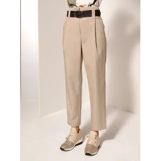 Bundfaltenhose CREATION L, Damen, Gr. 48, Normalgrößen, beige, 63% Lyocell, 37% Polyester, unifarben, lang, Hosen Bundfaltenhose