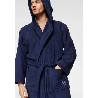 Unisex-Bademantel BRUNO BANANI "Robby, ideal für Sauna & Spa, Standard, Premium und Überlänge" Gr. XS, blau (marine), L:120cm, Walkfrottee, Hausmäntel, Unisex-Bademantel, Damen & Herren Bademäntel, Baumwolle, mit Taschen, Sauna, XS-3XL, Topseller