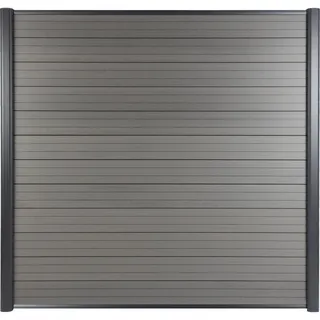 Floordirekt WPC Sichtschutzzaun Komplettset 180 x 180 cm Grau