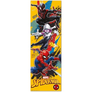 Grupo Erik Poster Türposter Marvel Spiderman Poster Covers Kunstdruck - Deko Wohnzimmer oder Deko Schlafzimmer - Deko Zimmer - Größe : 53 x 158 cm - Offizielle Lizenz