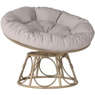 Outsunny Korbsessel 90 x 78 x 76 cm hellgrau