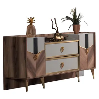 Schminktisch Luxus Kosmetiktisch Schminkkommode Schminkplatz Wohnzimmer Möbel - Braun