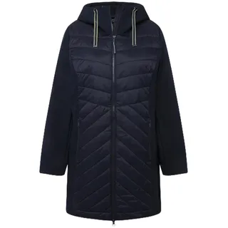 Ulla Popken Damen große Größen Übergrößen Plus Size HYPRAR Softshelljacke, wasserabweisend, Kapuze Marine 46+ 823923130-46+