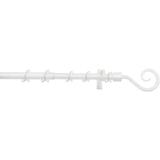 GARDINIA Vorhangstange Hook 1-läufig Ø 16 mm 130 cm Weiß