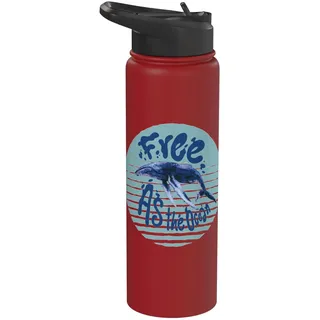 Wale im Ozean Schützt unser Meer Sauber halten kein Plastik Stainless Steel Insulated Water Bottle