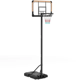 sportnow Basketballkorb Outdoor mit Ständer, 182-213 cm höhenverstellbar Basketballständer mit Rollen, Standfuß mit Wasser Sand, Basketballanlage für Jugendliche, Erwachsene, in Hinterhöfen, Gärten