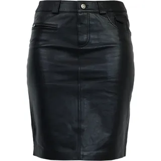 Bleistiftrock RICANO "Lederrock 0132 Skirt", Damen, Gr. S, schwarz, Obermaterial: 100% Lammnappaleder LANA., schmal, Röcke Bleistiftrock, Handgefertigt aus echtem Leder