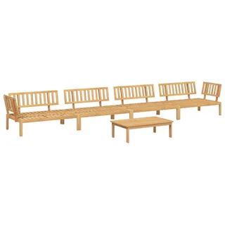 5-tlg. Garten-Sofagarnitur aus Paletten Massivholz Akazie - Braun, Bunt