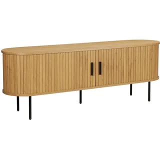 Home Affaire Lowboard HOME AFFAIRE, schwarz (natur, schwarz), B:150cm H:55cm T:40cm, Melamin, Metall, Sideboards, Lowboard, 2 Schiebetüren