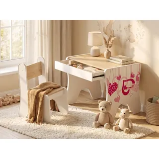 Schreibtisch Set für Kinder Artisan Eiche | Inkl. Kinderstuhl, Schublade | Lernplatz Komplett-Set für Jungen Herzen, Mädchen , Artisan - Bronze