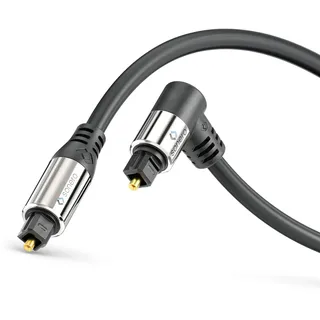 Sonero Sonero® Premium optisches Toslink Kabel, 7,50m, vergoldete Kontakte, 1 x 90° Stecker, 360° drehbar, schwarz