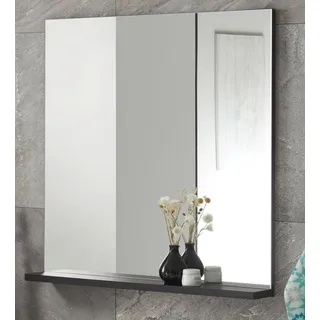 furn.design Badezimmer Spiegel "Design-D" in schwarz Badspiegel mit Ablage 80 x 85 cm - Schwarz