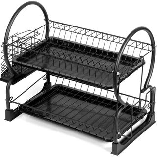 2-stufiges Abtropfgestell 56x25x39 cm BRUNBESTE BB-3408 - Schwarz