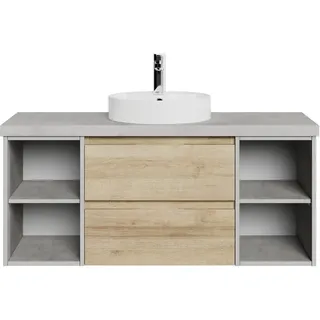 Saphir »Serie 4035 Keramik-Aufsatzbecken mit Unterschrank, 118 cm breit« Waschplatz, 2 Schubladen, inkl. Schubladendämpfer, mit Griffuge,