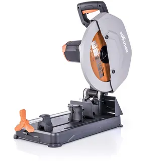 Evolution R355CPS Cut-off Saw Compound Mitre Saw 2200 W | Includes Ø 355 mm HM Saw Blade Multi-Material Cutting Wood, Aluminium, Steel, Plastic | Cutting Capacity of 120 x 120 mm | 0-45 ̊ Mitre Angle