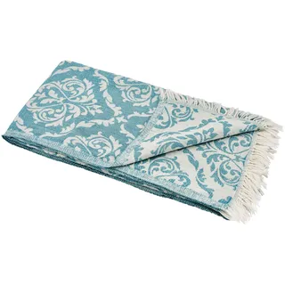 Carenesse Jacquard Hamamtuch Barock 90 x 175 cm Petrol I Edles Hamam Handtuch 100% saugfähige Baumwolle mit hochwertiger Webung I Pestemal/Fouta weich & zart I Leichtes Hamam Strandtuch kompakt