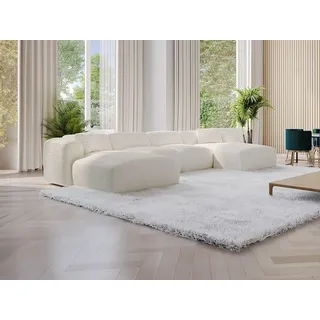 vente-unique Große Wohnlandschaft - Bouclé-Stoff - Weiß - POGNI von Maison Céphy