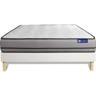 Actiflex night matratze 135x200cm + Bettgestell mit lattenrost , Härtegrad 5 , Taschenfederkern , Höhe : 20 cm - Weiß