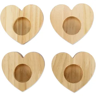 Papierdrachen 4 Eierbecher aus Holz - Hochwertige Oster Dekoration - perfekt für Brunch und Frühstück - Tischdekoration zu Ostern - Herz