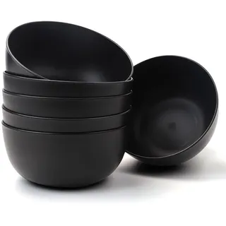Bugucat Müslischalen, 6 Stück, 1400 ml, Suppenschüsseln, große Kapazität, Kunststoff-Salatschüsseln, Frühstücksschalen für Suppe, Getreide, Ramen, Salat, unzerbrechliche Nudelschalen, Dessertschalen