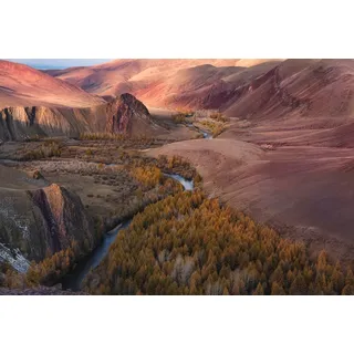 Papermoon Fototapete »Fluss durch Landschaft«, bunt