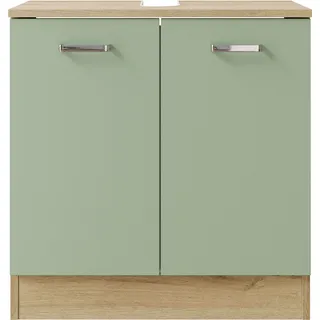 Saphir Waschbeckenunterschrank "Quickset 301", grün (riviera eiche quer nachbildung, salbei nachbildung), B:60,2cm H:62,4cm T:33cm, Spanplatte, Schränke, Waschbeckenunterschrank, 60,2 cm breit