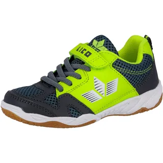 LICO Sport VS Unisex Kinder Hallenturnschuh, Anthrazit/ Lemon, 35 EU
