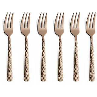 Amefa Felicity Kuchengabel Set 6-teilig | Rose | PVD Dessertgabel Set für 6 Personen | Dessertgabeln | Dessertbesteck