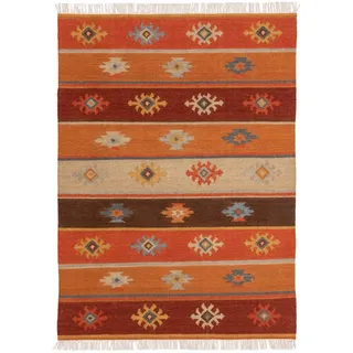 benuta Pure Kelim handgewebt Zohra Multicolor 160x230 cm , Textil , Orientalisch , Rechteckig , 160x230 cm , pflegeleicht , Teppiche und Böden, Teppiche, Webteppiche