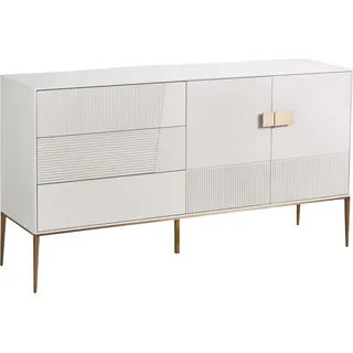 FURNLUX Sideboard Stilig Weiss 160cm / Hauptfarbe: Weiß / Abmessungen: 160 x 86 x 40 cm - Weiß