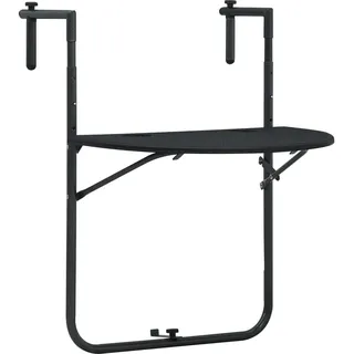 Balkonhängetisch Schwarz 60x64x83,5 cm Kunststoff Rattanoptik , Gartentische Design 2024 - Schwarz