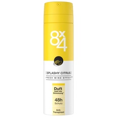 Bild von 8X4 Splashy Citrus Deospray, Deodorant mit energetisch-frischem Zitrusduft, Sprühdeo mit zuverlässigem 48h Anti-Transpirant-Schutz (150 ml)