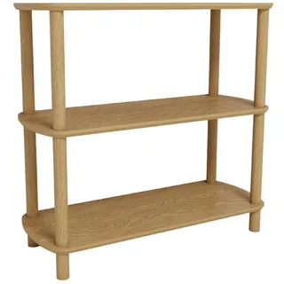 Hanah Home Modernes Eichenregal, 80 cm x 79 cm x 30 cm, 100% MDF mit Holzbeinen, 18 mm stark, skandinavisches Design, zerlegt