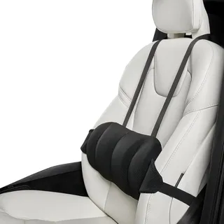 Lordosenstütze Auto Memory Foam mit verstellbarem Gurt für Büro und Zuhause | Ergonomische Lendenunterstützung für langes Sitzen, entlastet den Rücken, pflegeleicht und formstabil