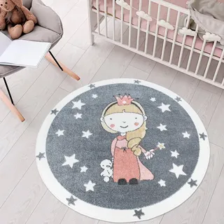 Carpet City Kinderteppich "ANIME893", rund 11 mm Höhe Kinderzimmer Teppich Modern mit lustigen Cartoon-Figuren, Multi,