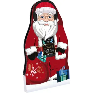 Lindt Schokolade | HELLO Santa Adventskalender | 244g | köstliche HELLO Überraschungen hinter 24 Türchen im großen Weihnachtsmann Design | Schokolade für die Adventszeit