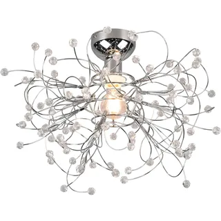 REALITY Leuchten Deckenleuchte »GLORIA« E27 1 Stk. warmweiß - kaltweiß Deckenlampe mit Deko-Kugeln aus Acryl, Ø 52cm, exkl 1xE27 max 40W, grau