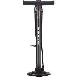 Dunlop Fahrradpumpe mit Doppelventil für Dunlop, Presta und Schrader - 12 Bar, schwarz